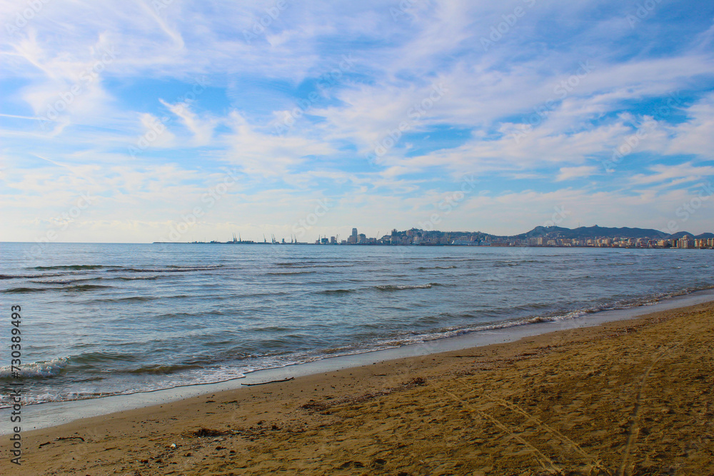 Scenic view of Durres Beach, featuring sandy shores and the tranquil waters of the Adriatic Sea Scenic view of Durres Beach, featuring sandy shores and the tranquil waters of the Adriatic Sea