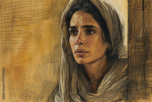 Portrait of Rahab from Bible. photo