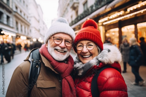 Portrait of a senior lesbian couple in the city