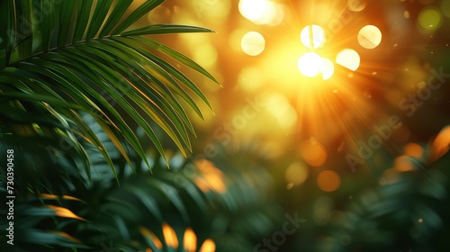 Light Shade On Palm Leaf Background, Background HD, Illustrations © Cove Art