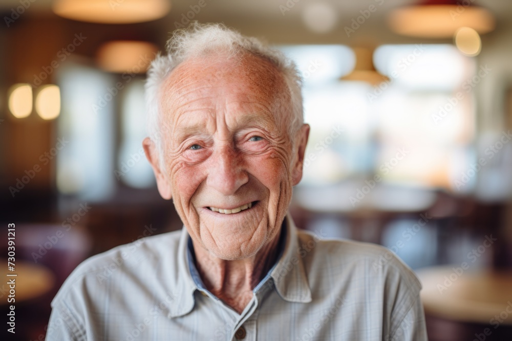 Smiling portrait of a senior man in a nursing home Smiling portrait of a senior man in a nursing home