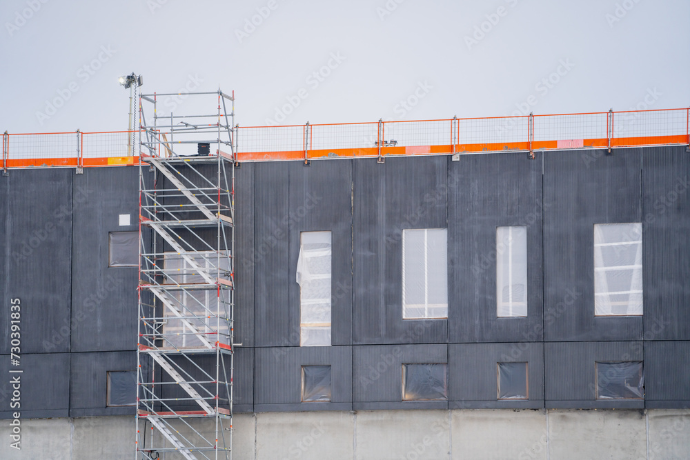 Scaffolding system on construction project Scaffolding system on construction project