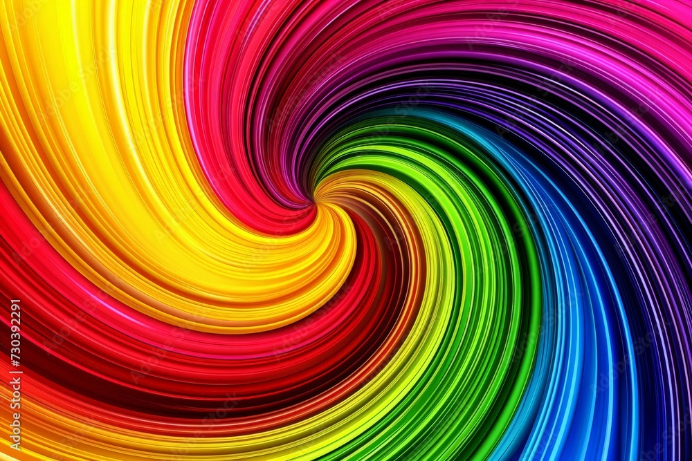 Gradient swirl spiral spin snippets rainbow multicolored drag king shreds, neon light splashed. Vivid bright motion. Geometric gay radiant beaming shining. psychedelia brilliant abstract backdrop