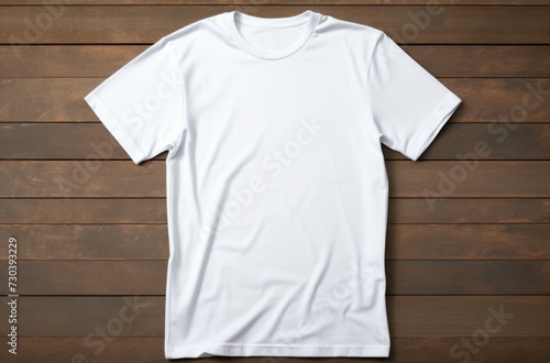 Sleek Mock-up white t-shirt. Fabric apparel. Generate AI