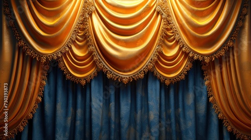 Luxurious Golden Background Satin Drapery, Background HD, Illustrations