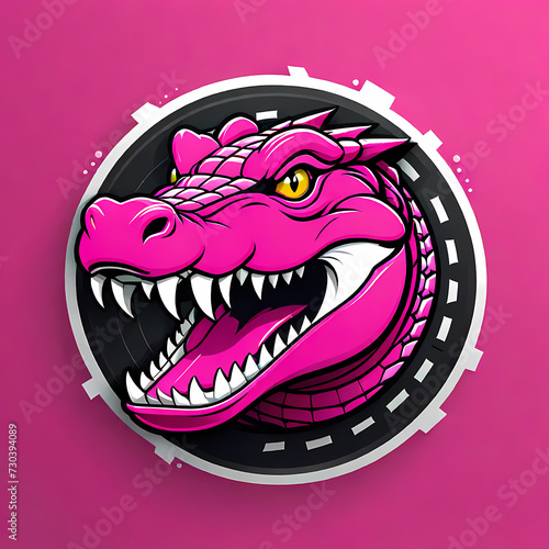 Crocodile alligator strong angry mascot esports logo with modern illustration for gaming and streamer. Suitable for badge  emblem and t shirt printing. Angry crocodile logo for sport and esport.