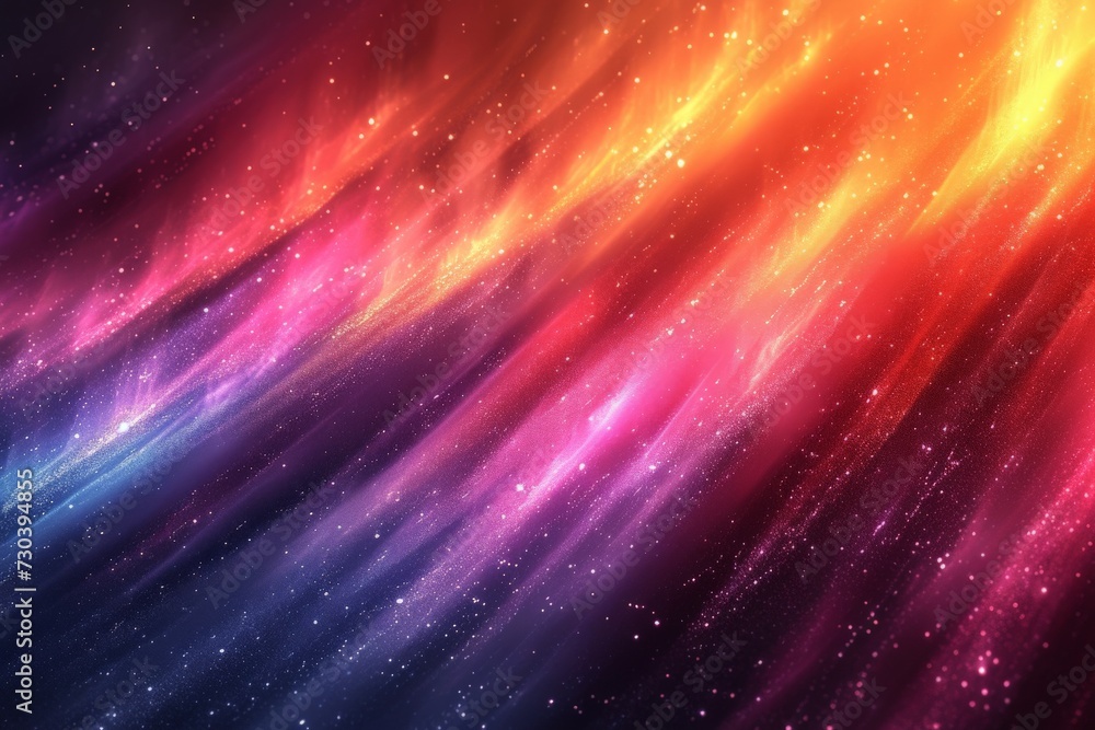 Obraz premium Gradient snippets rainbow multicolored screw shreds, neon light texture. Vivid bright orange. Geometric prismatic radiant beaming shining. blur brilliant abstract backdrop
