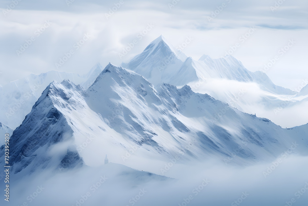 Big mountan, beautiful snowy mountains, mountain illustration mountains
