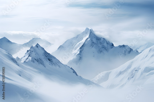Big mountan, beautiful snowy mountains, mountain illustration mountains © MrJeans