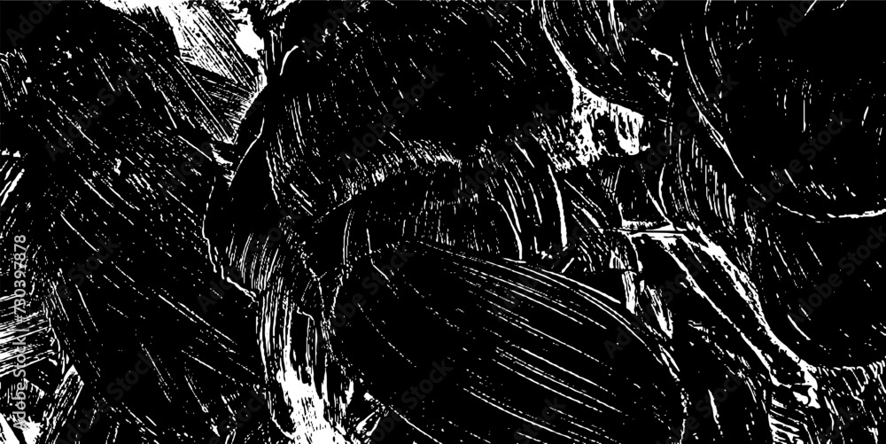 Obraz premium Vector brush sroke texture. Distressed uneven grunge background. Abstract distressed vector illustration. Overlay over any design to create interesting effect and depth. Black isolated on white. EPS10