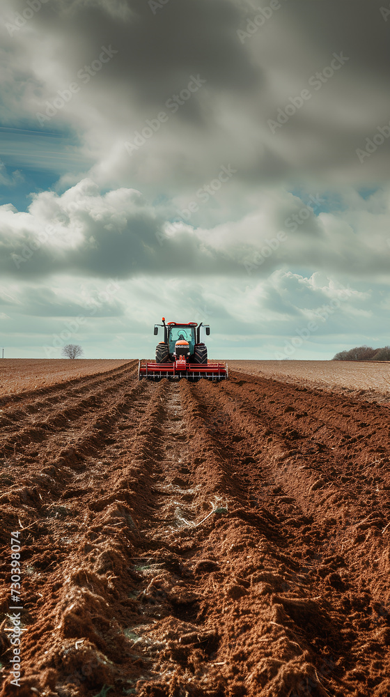 Agricultural worker with a tractor in the field. Agricultural worker with a tractor in the field.
