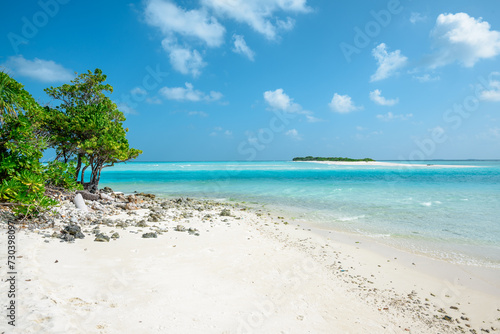 Fototapeta Naklejka Na Ścianę i Meble -  Mathiveri,  Maldives - 01 04 2024: The Mathiveri Island. Here,  the inhabitants invest with passion to create a one-of-a-kind tourist oasis.