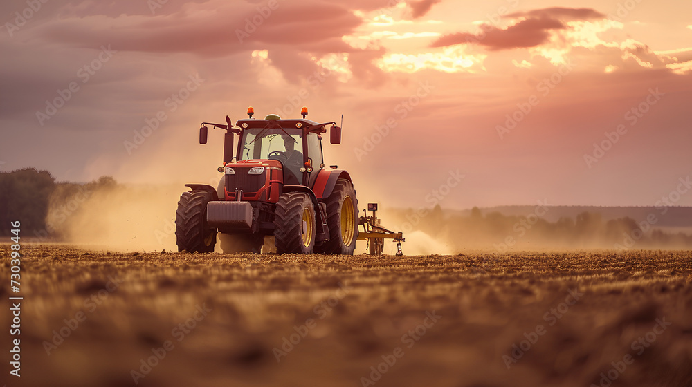 Agricultural worker with a tractor in the field. Agricultural worker with a tractor in the field.