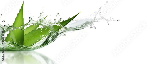 Aloe vera gel splash with aloe vera plant
