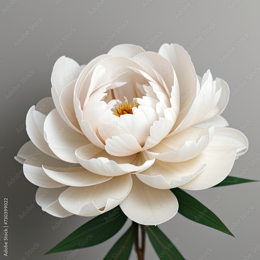 Beautiful white peony flower on gray background. Close up. Beautiful white peony flower on gray background. Close up.
