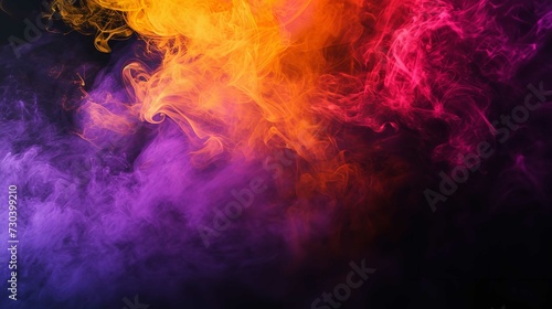 Abstract Color Smoke on Vintage Black Backdrop