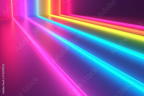 Vibrant strip rainbow colorful nightstick swirls, motley curves whorl. Neon circle design. Abstract striped wallpaper gradient pattern. swirling waves spirals background photo