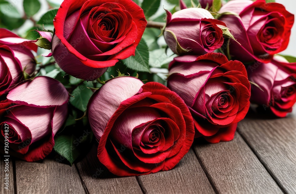 Beautiful banner with red roses background of Mothers, Valentine Day, Birthday, Anniversary, Wedding. Copy space. For advertisement, greeting card mockup, presentation, header, poster, website, print. Beautiful banner with red roses background of Mothers, Valentine Day, Birthday, Anniversary, Wedding. Copy space. For advertisement, greeting card mockup, presentation, header, poster, website, print.