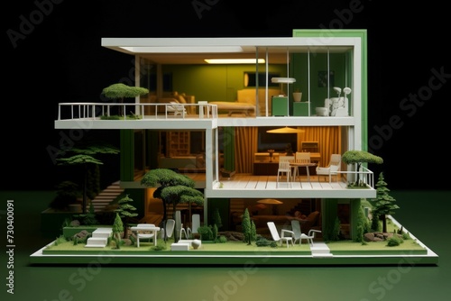 Model green house. Grass sale. Generate Ai