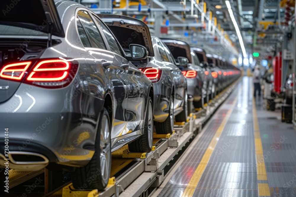 Automobile Assembly Line Production in Factory