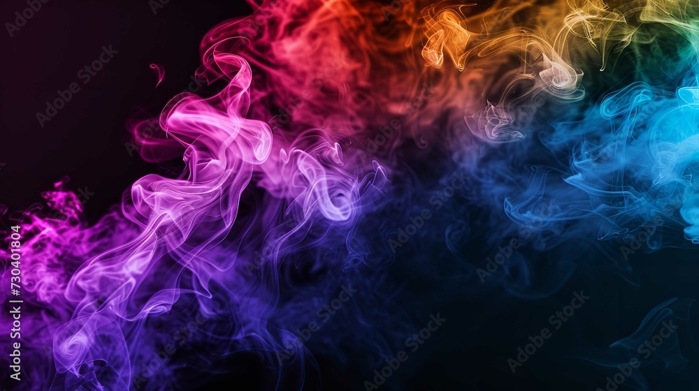 Abstract Colorful Smoke Isolated on Black