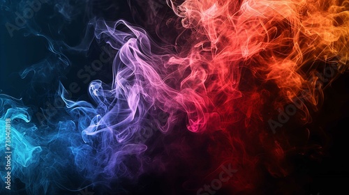Abstract Colorful Smoke Isolated on Black