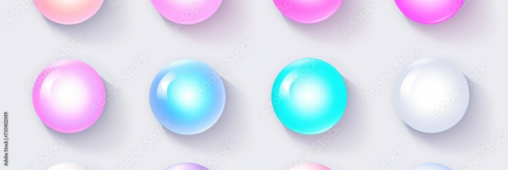Pearl round neon shining circle isolated on a white background