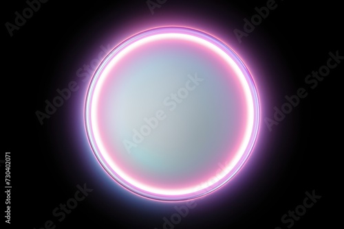 Pearl round neon shining circle isolated on a white background 