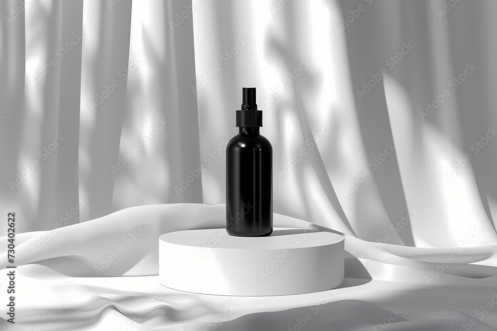 isolated mock-up black skin care bottle on minimal podium
isolated mock-up black skin care bottle on minimal podium