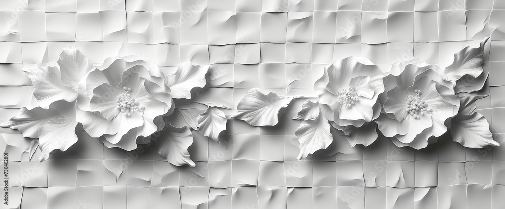 Obraz premium Texture Checkered Sheet White Paper Background, Background HD, Illustrations