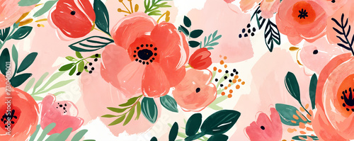 Floral watercolor background. Spring concept for stationery, packaging design, DIY, home decor. Design for a beauty or skincare product line.