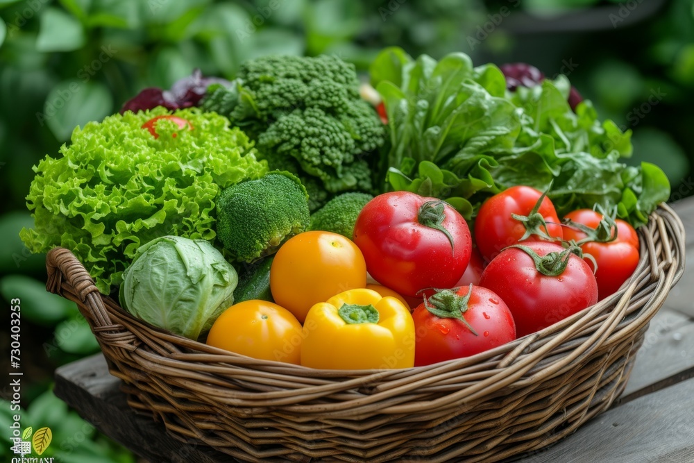 Harvest from the garden near the house. Background with selective focus and copy space Harvest from the garden near the house. Background with selective focus and copy space