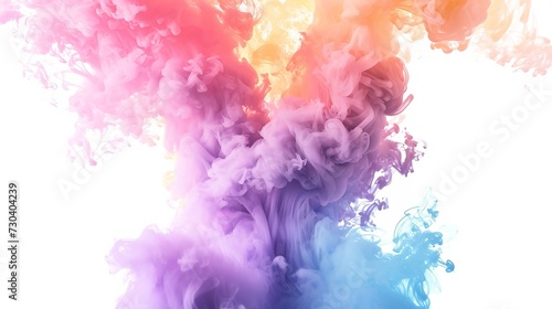 Abstract Colorful Smoke in Pink, Blue, Orange, Yellow