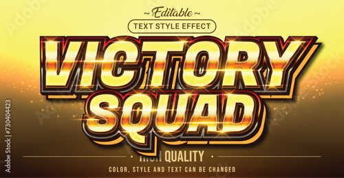 Editable text style effect - Victory Squad text style theme.