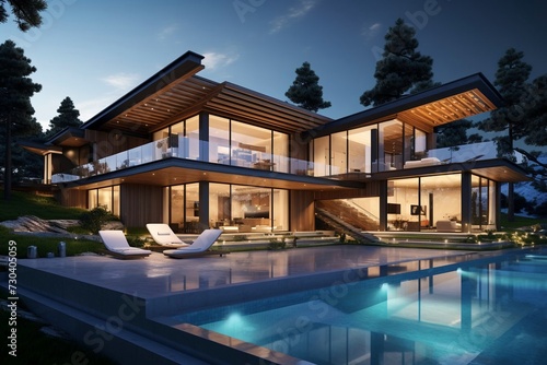 Real estate concept 3d rendering © yuntunen