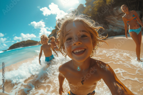 Familienauszeit am Strand: Urlaub für die Seele und Fernweh gestillt – Erleben Sie Entspannung und Abenteuer für die ganze Familie! (ID: 730405239)
