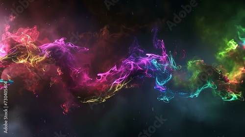 Abstract Rainbow Smoke Dragon 8K Realistic Lighting