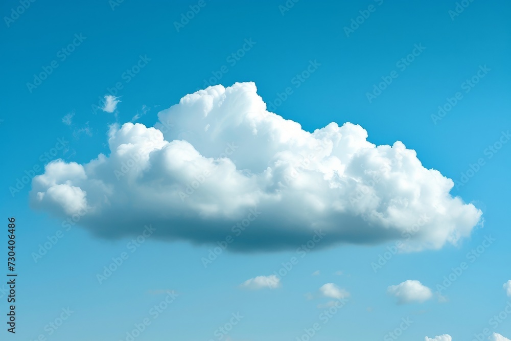 A fluffy white cloud in a clear blue sky, ideal for backgrounds or textures. A fluffy white cloud in a clear blue sky, ideal for backgrounds or textures.