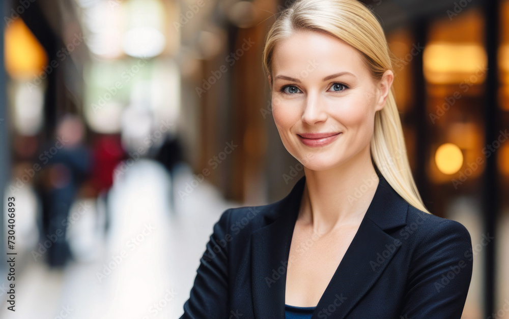 A young businesswoman, joyful and beautifully smiling, radiates confidence and a positive spirit as she stands on the street with crossed arms, looking directly into the camera.
A young businesswoman, joyful and beautifully smiling, radiates confidence and a positive spirit as she stands on the street with crossed arms, looking directly into the camera.