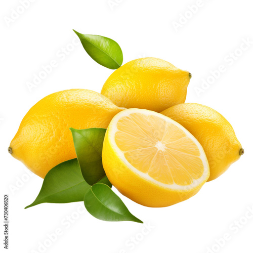 Wallpaper Mural lemon fruit isolated on a white background with clipping path. 3d Torontodigital.ca