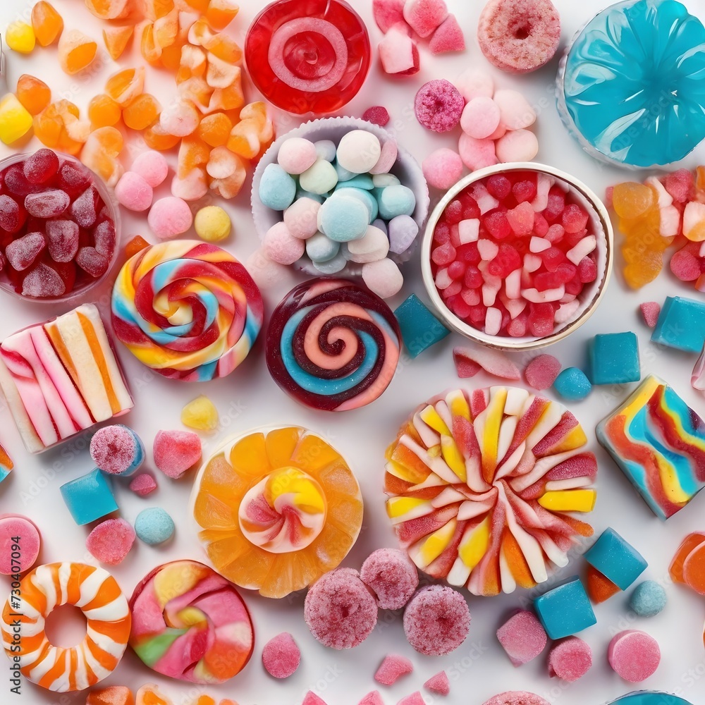 candies on a white background, ai generated candies on a white background, ai generated