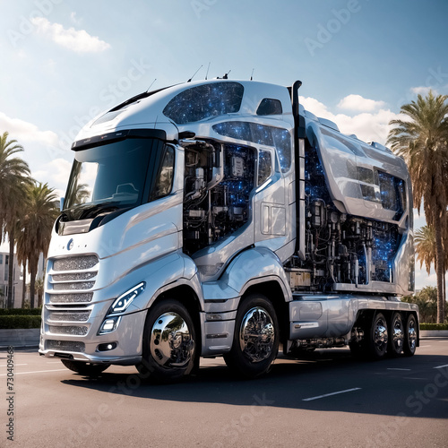 Wallpaper Mural Futuristic truck controlled by artificial intelligence Torontodigital.ca