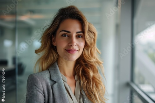 Radiant Businesswoman in Contemporary Office