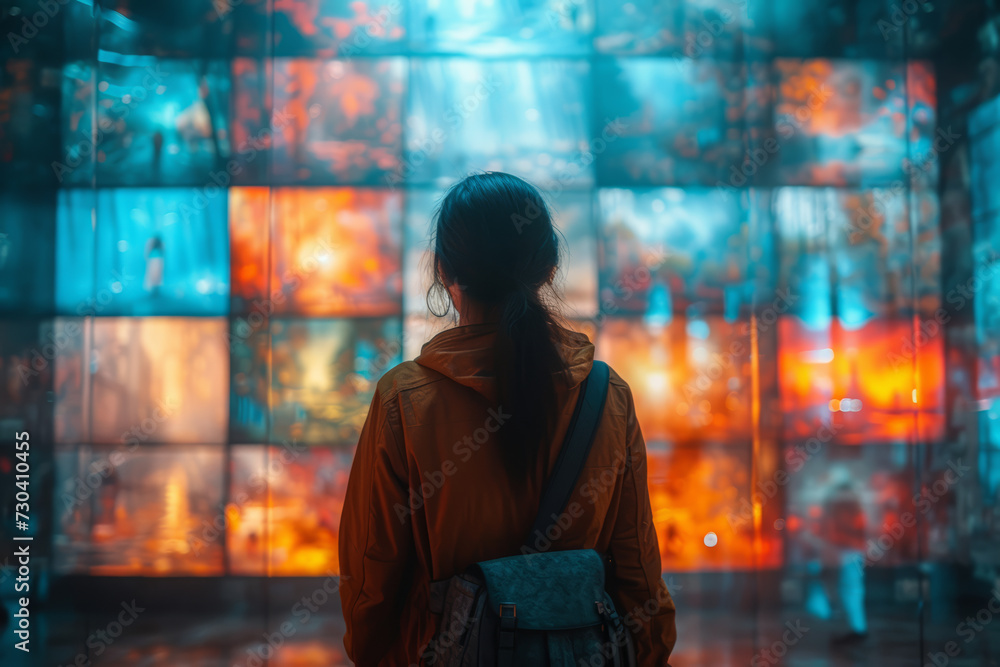 Fototapeta premium A conceptual photograph created by merging multiple images with AI, telling a visual story that goes beyond a single moment. Concept of AI-driven visual narratives. Generative Ai.