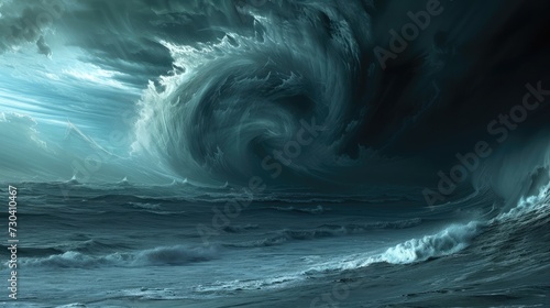 ocean tempest with a twister effect.