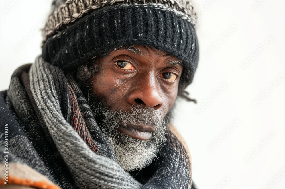 homeless man on a white background homeless man on a white background