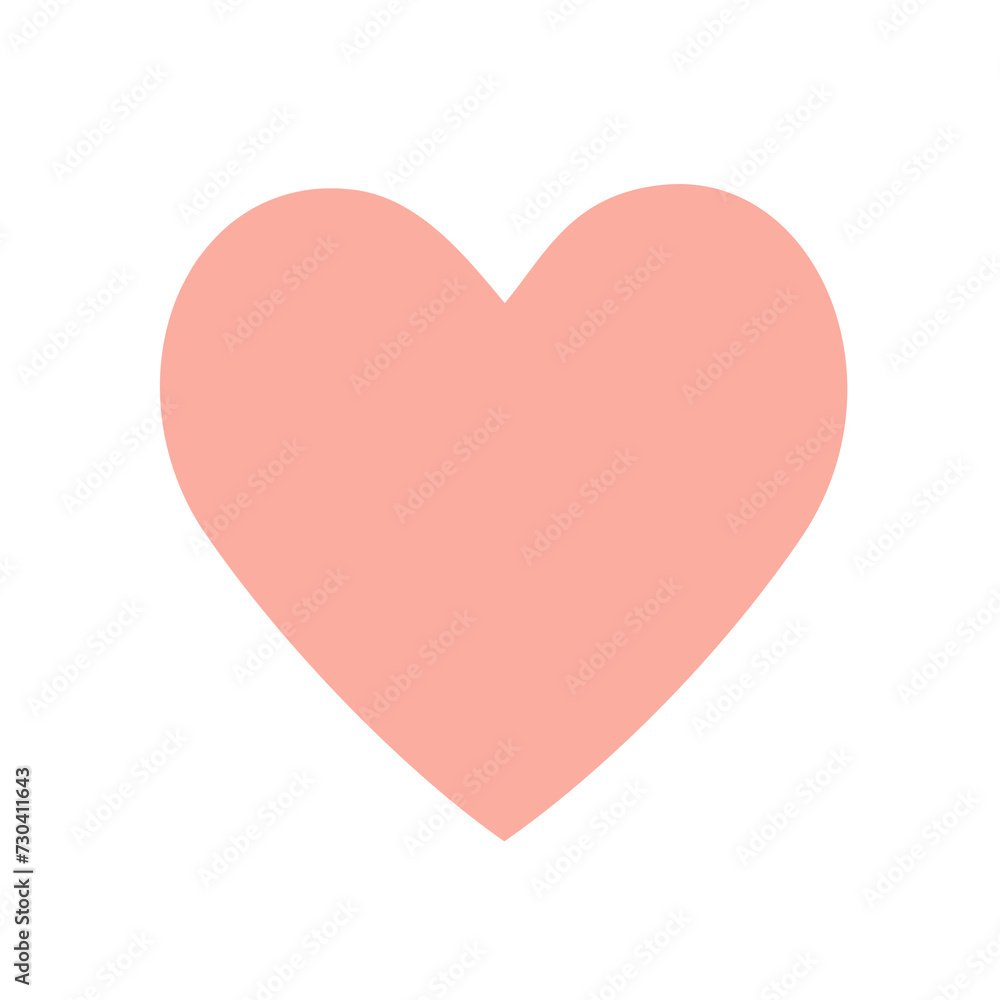 Peach Heart illustration, Love symbol icon set, love symbol.Design element for Valentine's day.