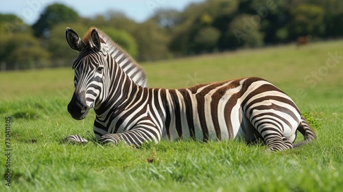 Zebra relaxing at Cotswold wildlife Park
