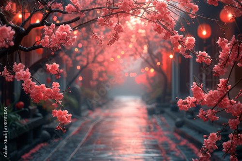 The monotonous grays of a city street contrasted with the vibrant blossoms of a floral garden, portraying the coexistence of mundane urban elements and the lively colors of nature. Generative Ai.
