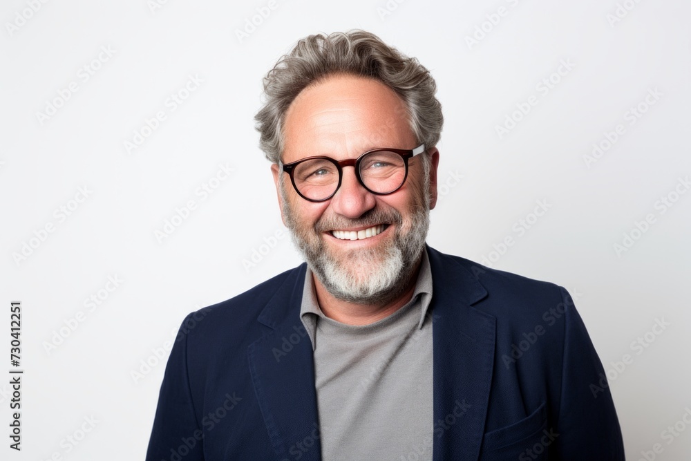 Handsome middle-aged man with grey beard and glasses. Handsome middle-aged man with grey beard and glasses.